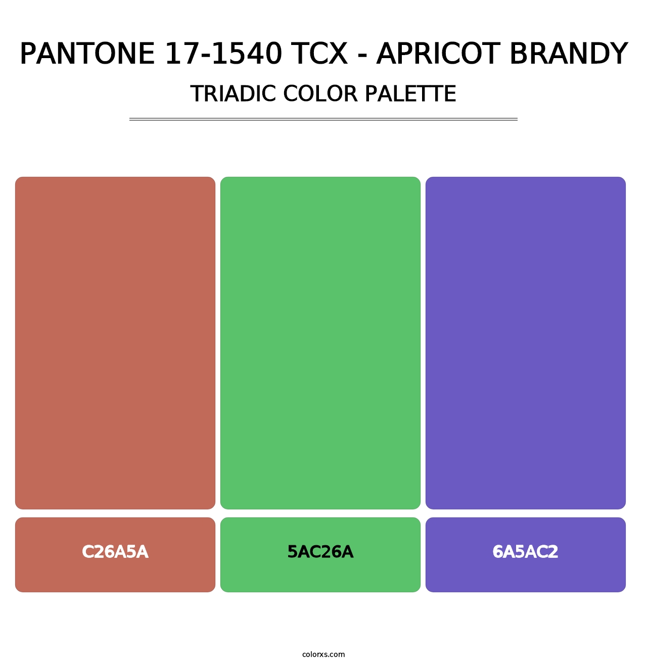 PANTONE 17-1540 TCX - Apricot Brandy - Triadic Color Palette