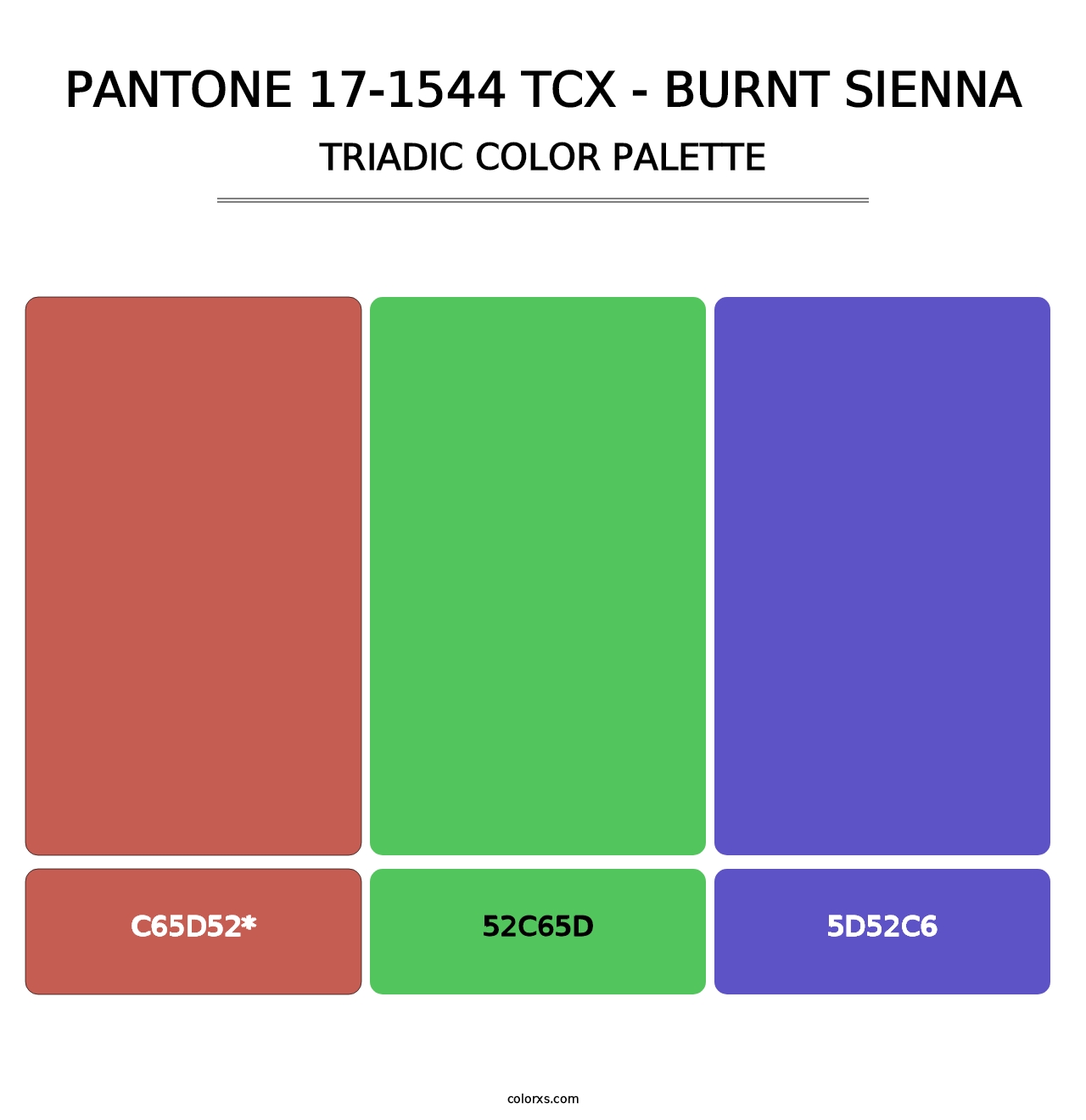 PANTONE 17-1544 TCX - Burnt Sienna - Triadic Color Palette
