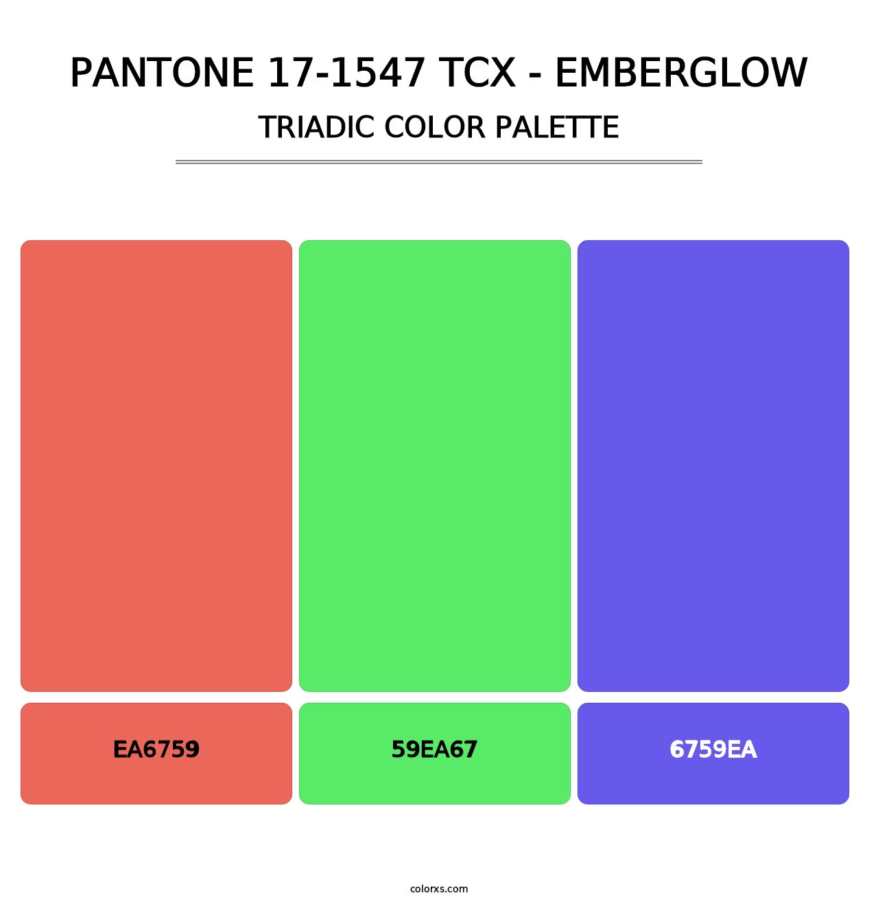 PANTONE 17-1547 TCX - Emberglow - Triadic Color Palette