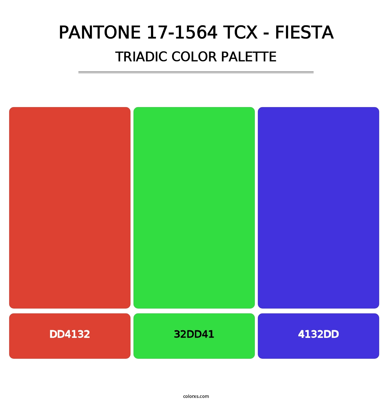 PANTONE 17-1564 TCX - Fiesta - Triadic Color Palette