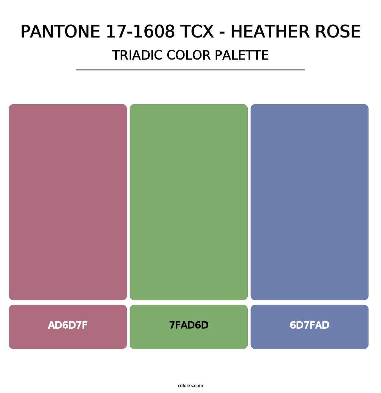 PANTONE 17-1608 TCX - Heather Rose - Triadic Color Palette