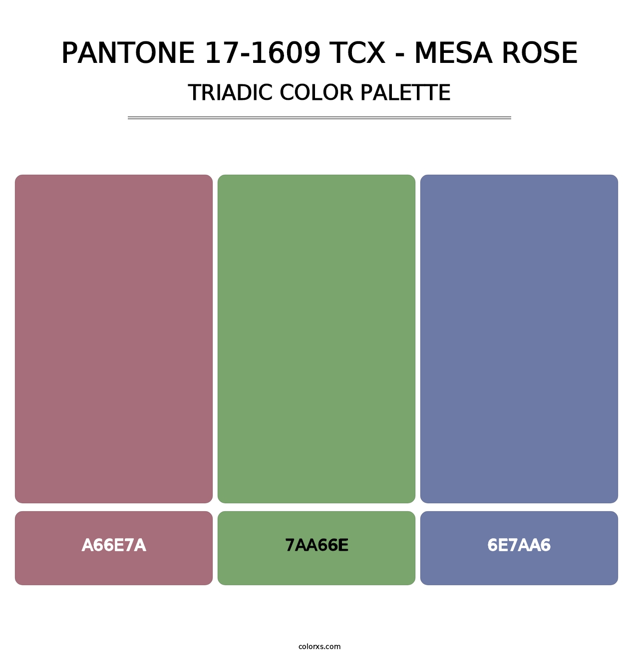 PANTONE 17-1609 TCX - Mesa Rose - Triadic Color Palette