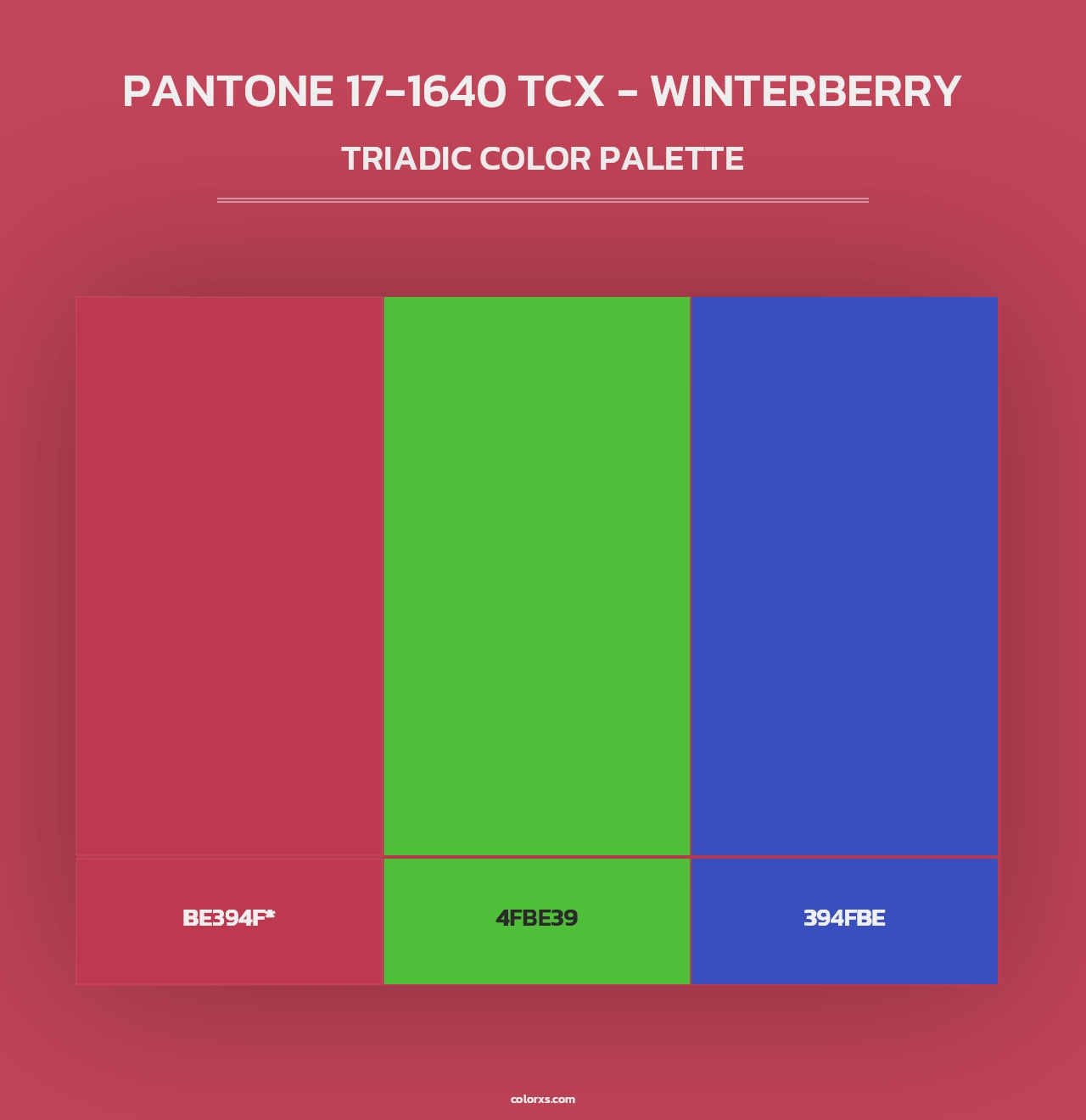 PANTONE 17-1640 TCX - Winterberry - Triadic Color Palette