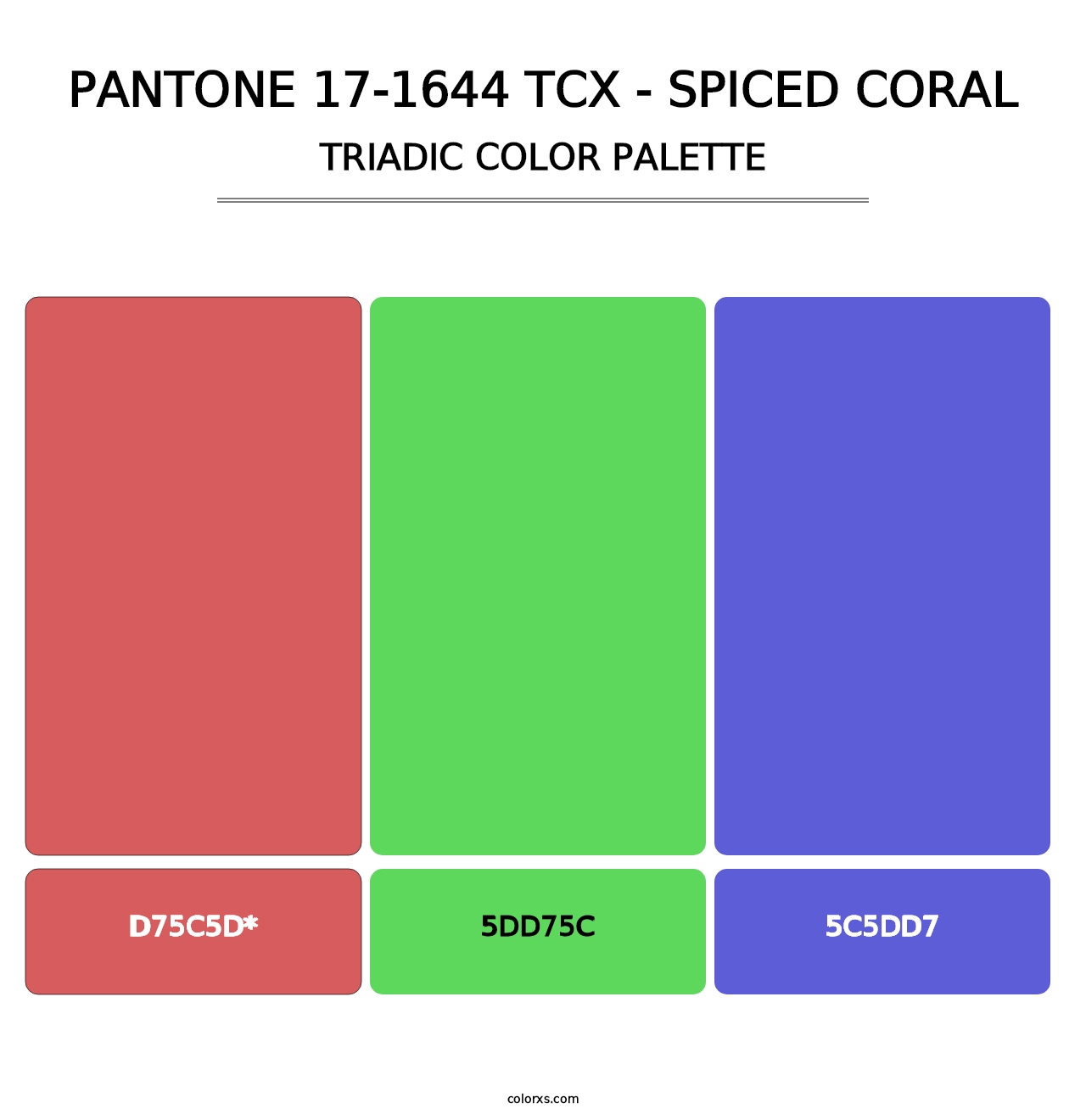 PANTONE 17-1644 TCX - Spiced Coral - Triadic Color Palette