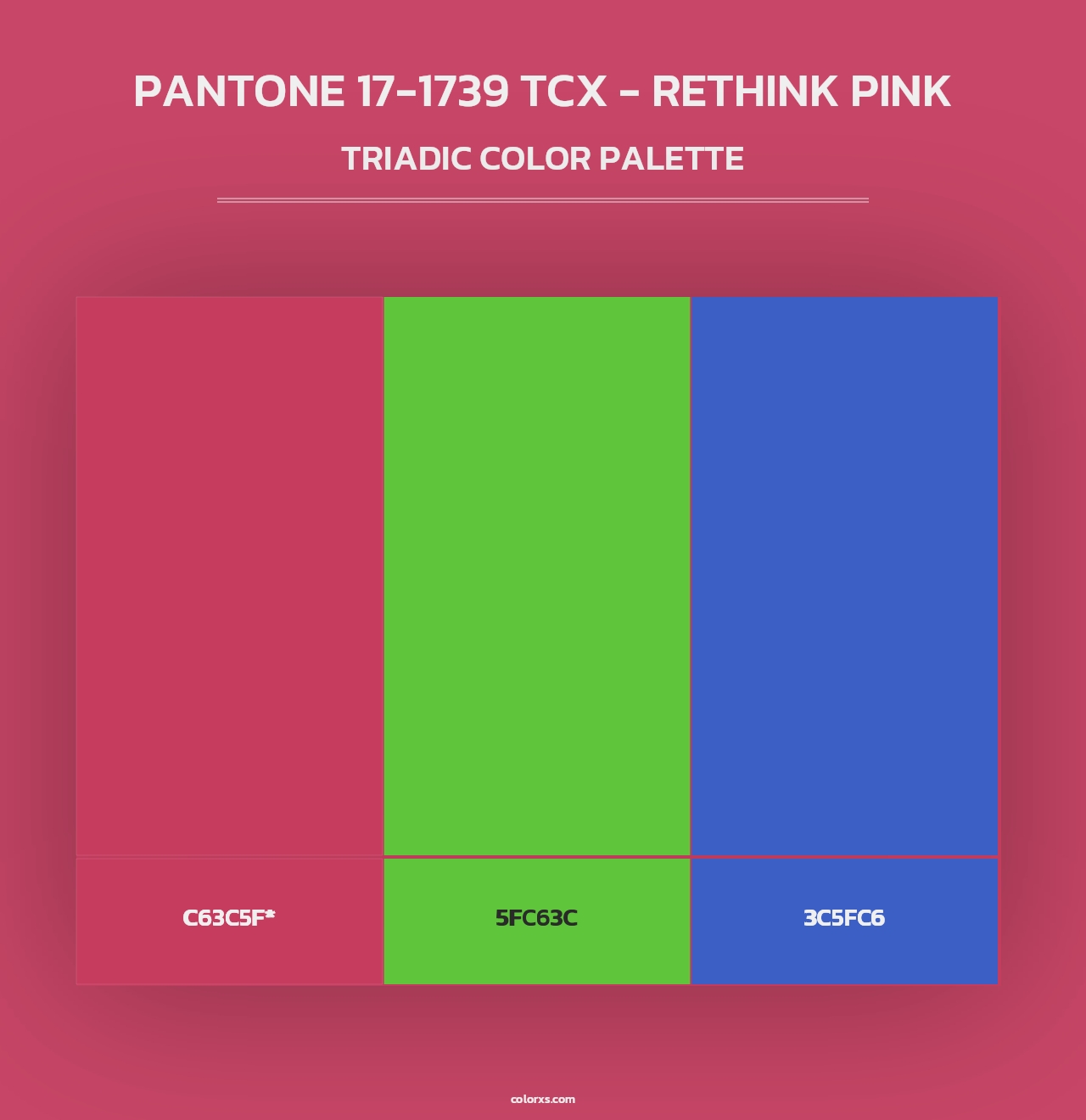 PANTONE 17-1739 TCX - Rethink Pink - Triadic Color Palette