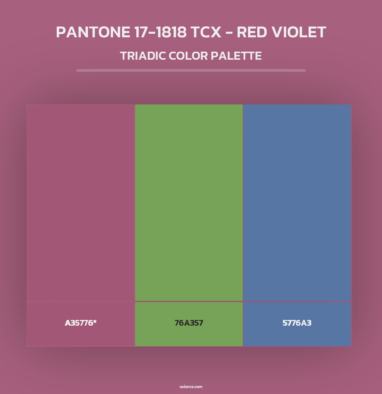 PANTONE 17-1818 TCX - Red Violet - Triadic Color Palette