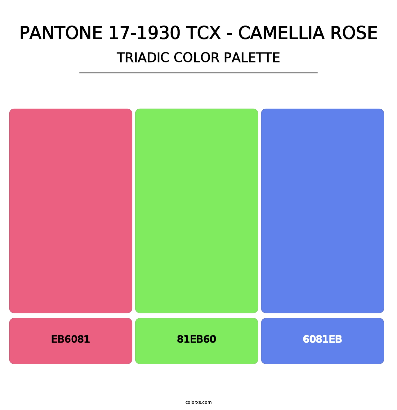 PANTONE 17-1930 TCX - Camellia Rose - Triadic Color Palette