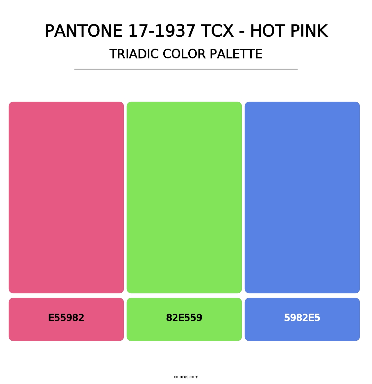 PANTONE 17-1937 TCX - Hot Pink - Triadic Color Palette
