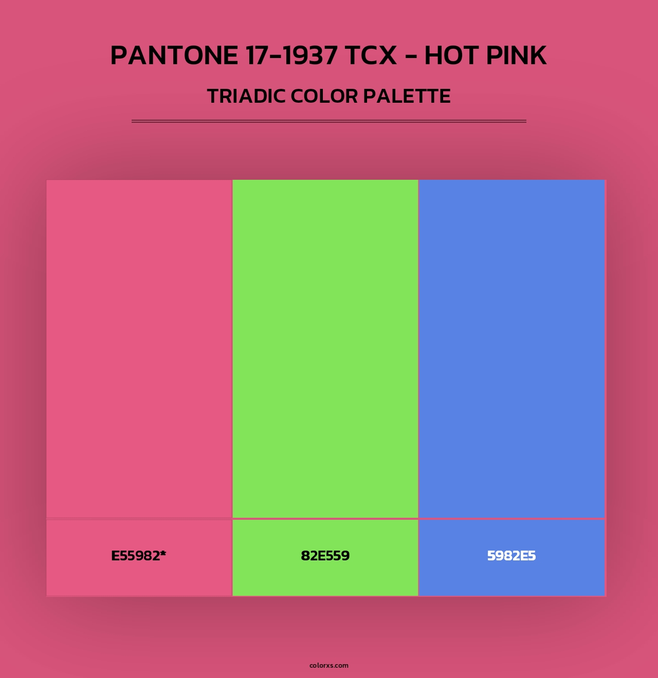 PANTONE 17-1937 TCX - Hot Pink - Triadic Color Palette