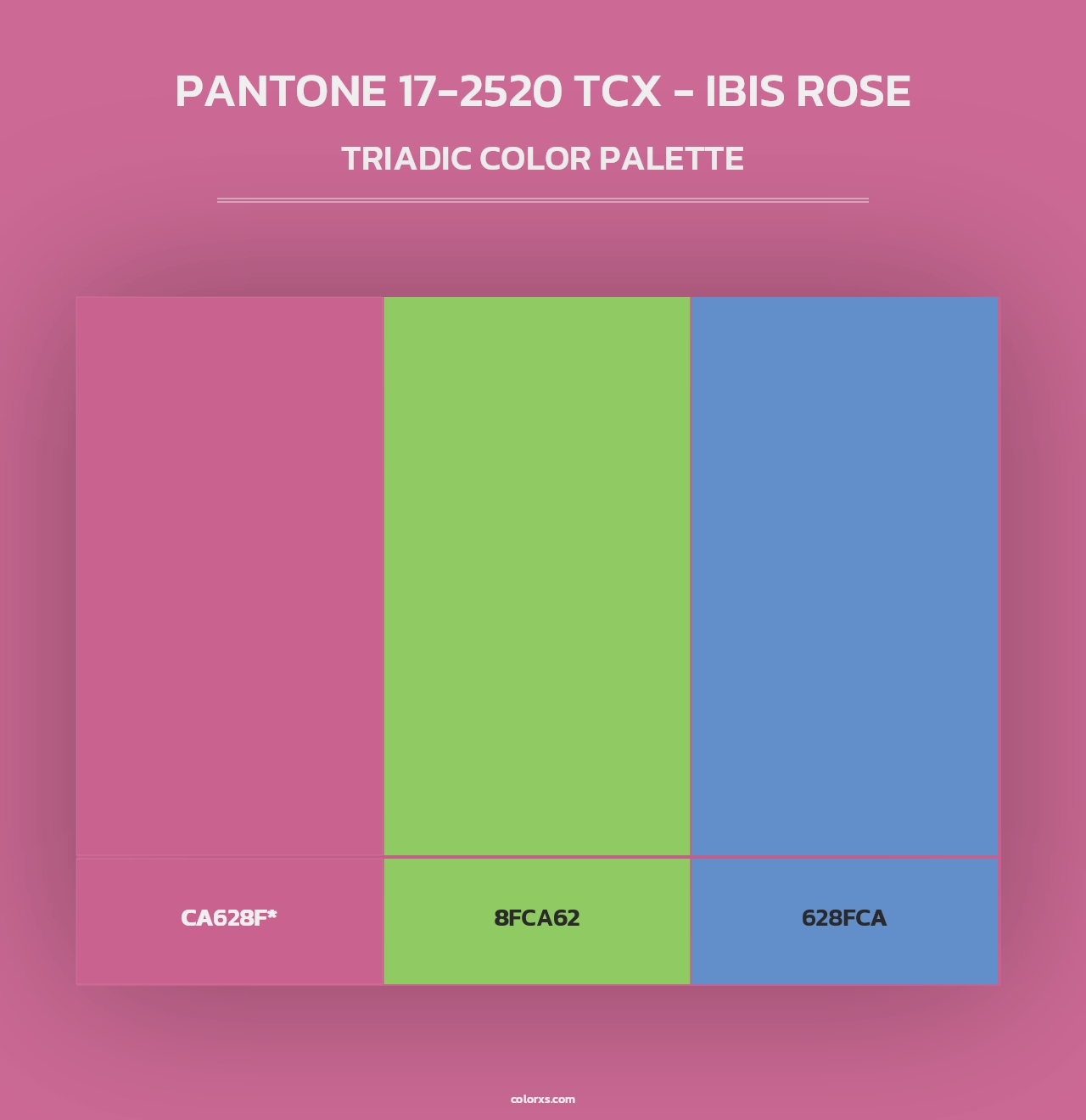 PANTONE 17-2520 TCX - Ibis Rose - Triadic Color Palette