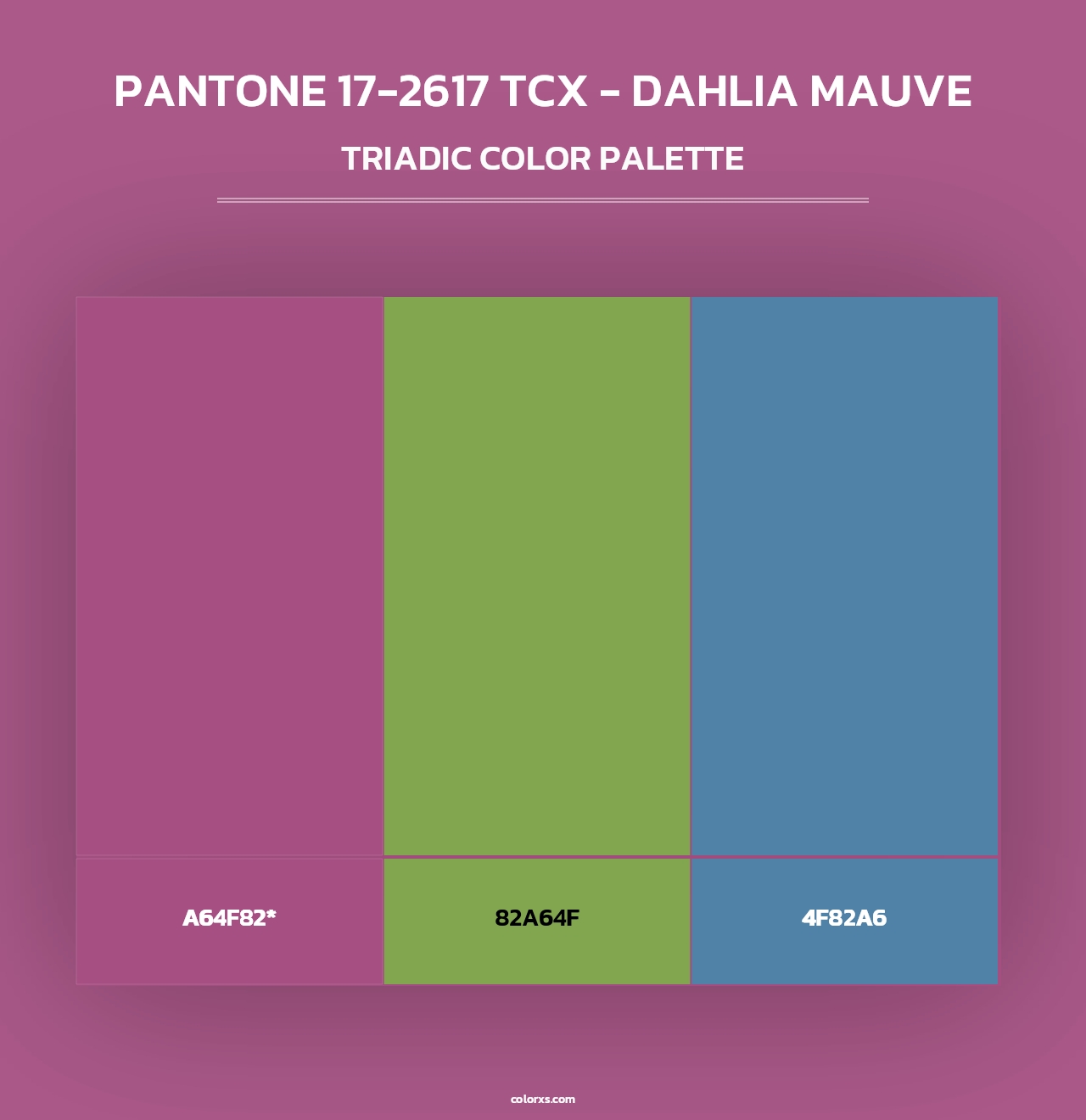 PANTONE 17-2617 TCX - Dahlia Mauve - Triadic Color Palette