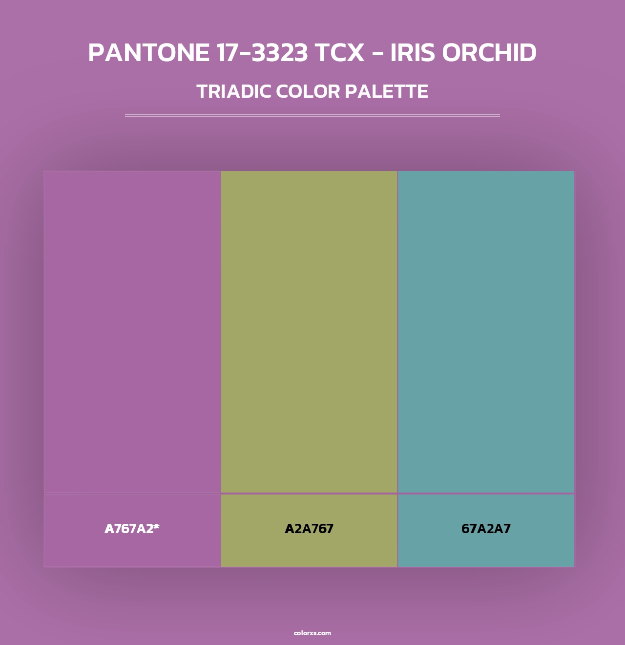 PANTONE 17-3323 TCX - Iris Orchid - Triadic Color Palette