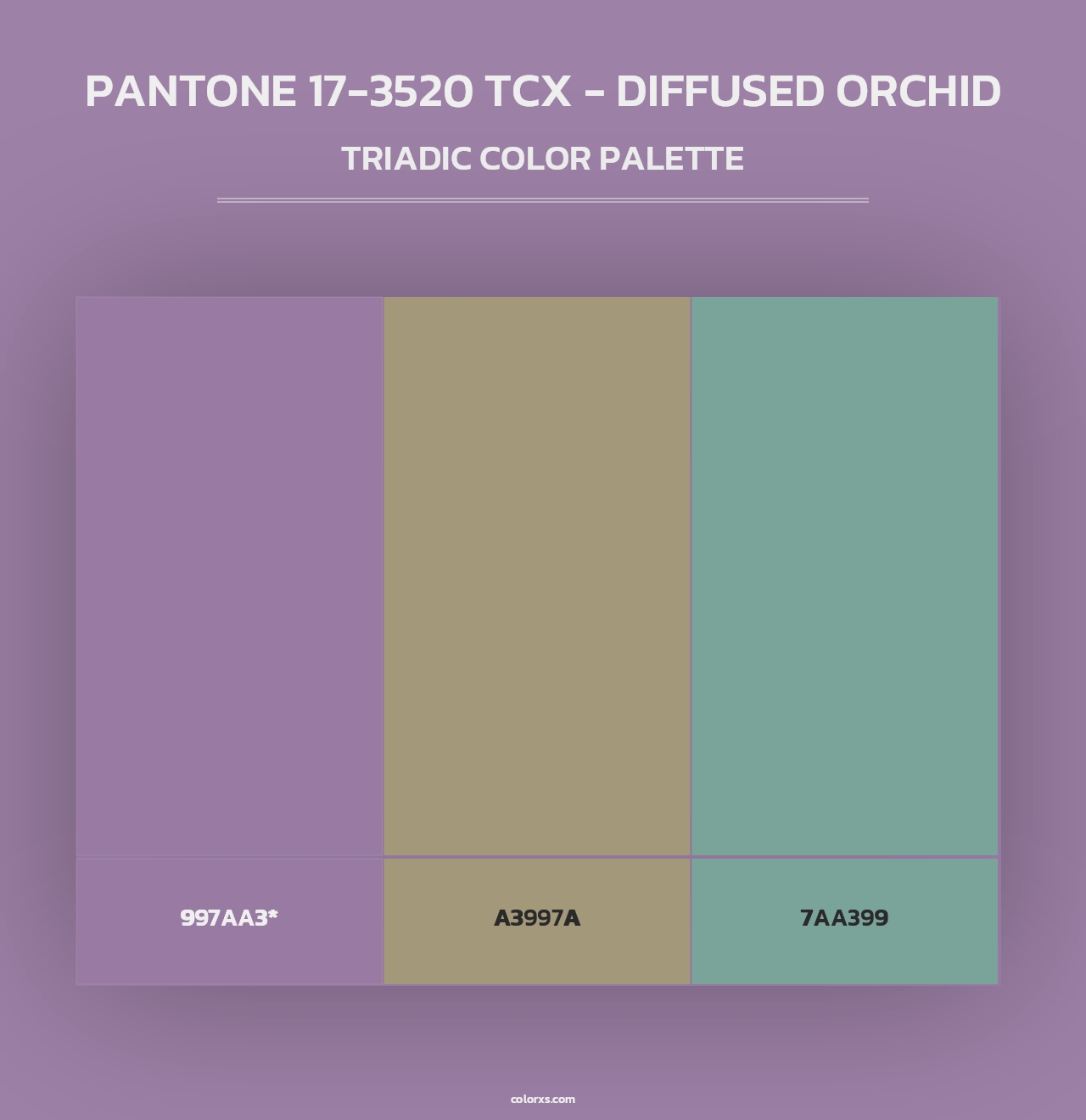 PANTONE 17-3520 TCX - Diffused Orchid - Triadic Color Palette