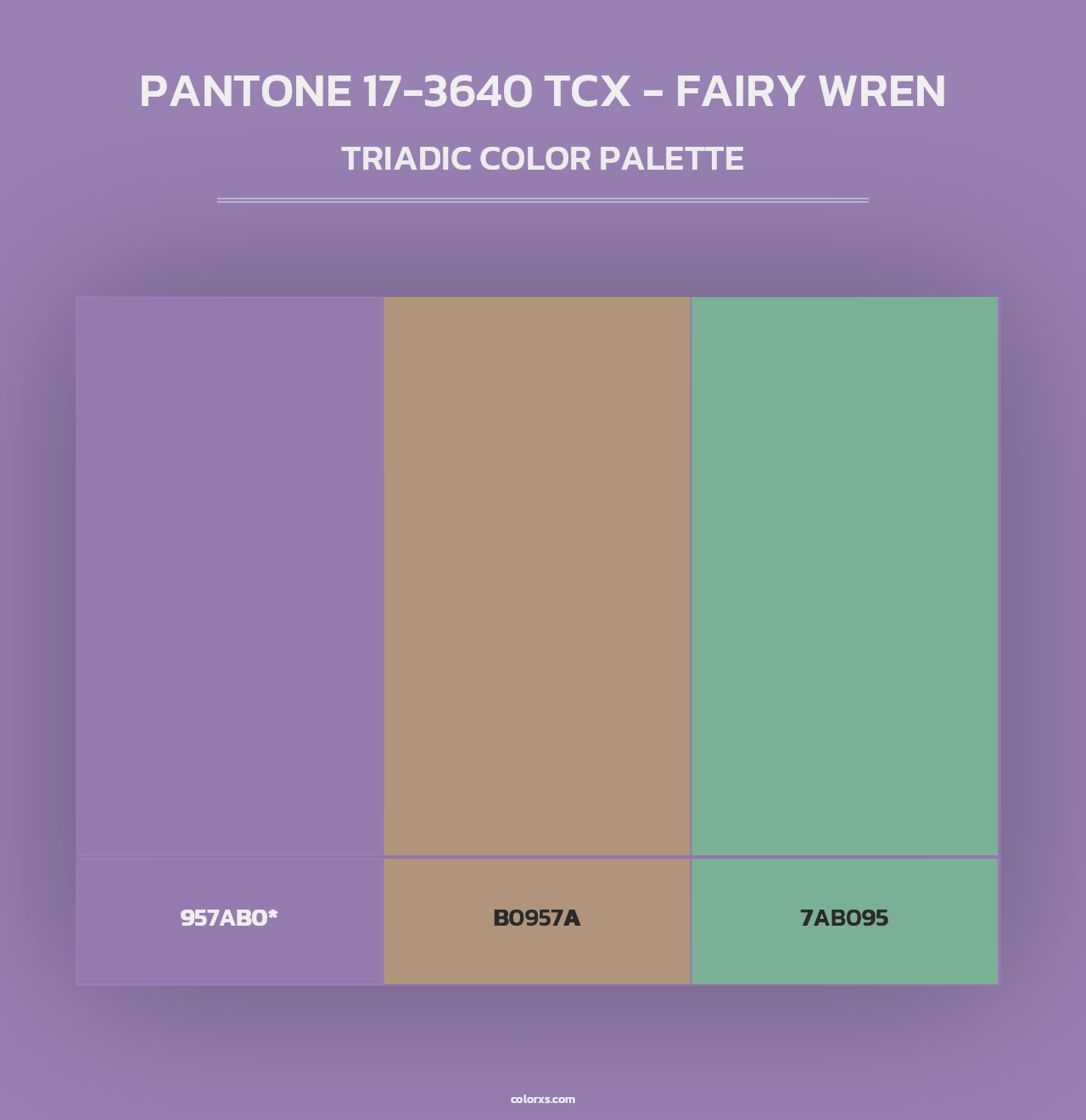 PANTONE 17-3640 TCX - Fairy Wren - Triadic Color Palette