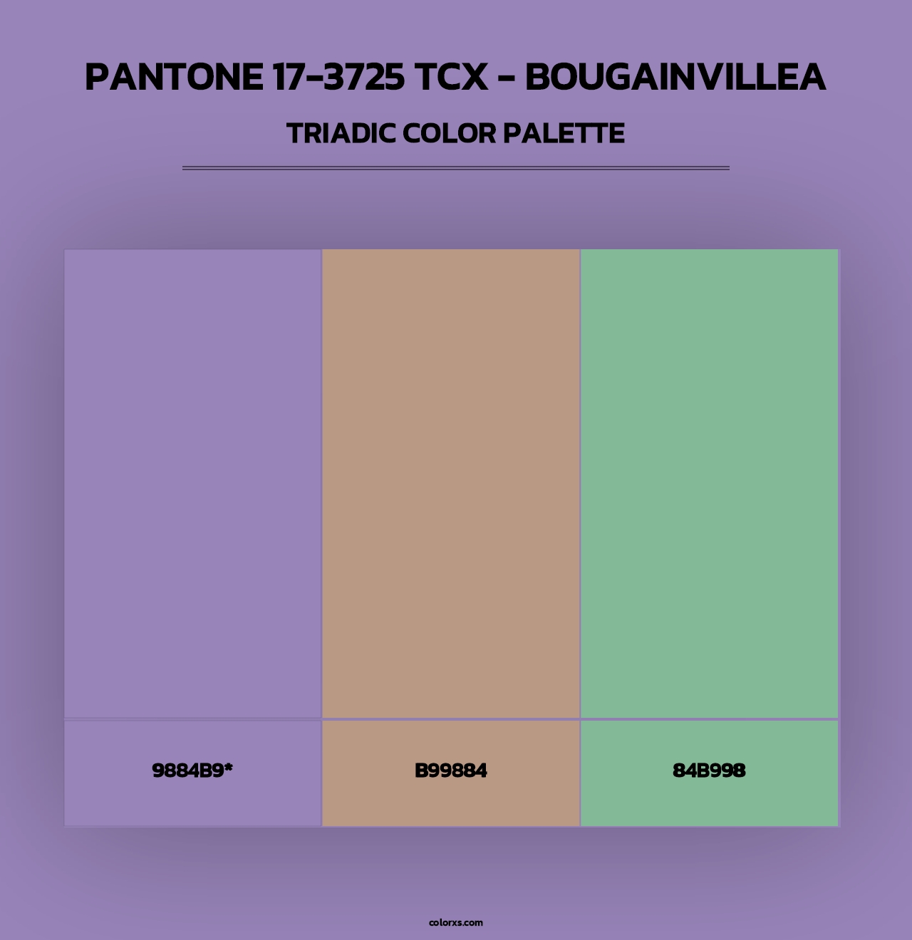 PANTONE 17-3725 TCX - Bougainvillea - Triadic Color Palette