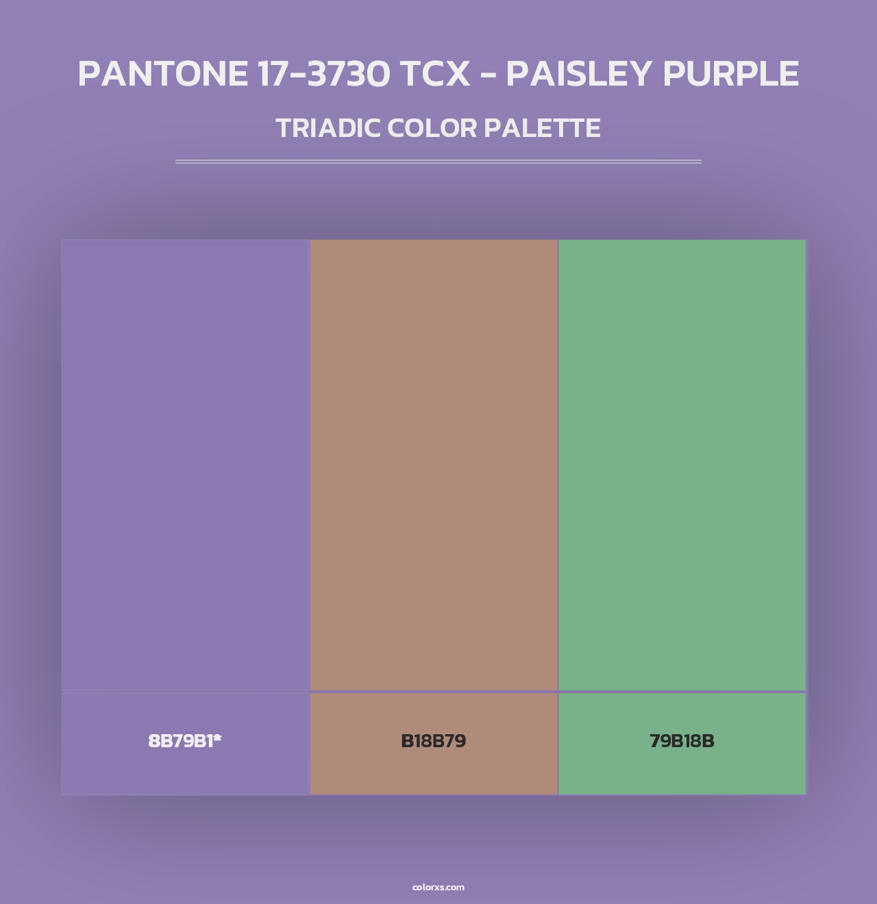 PANTONE 17-3730 TCX - Paisley Purple - Triadic Color Palette