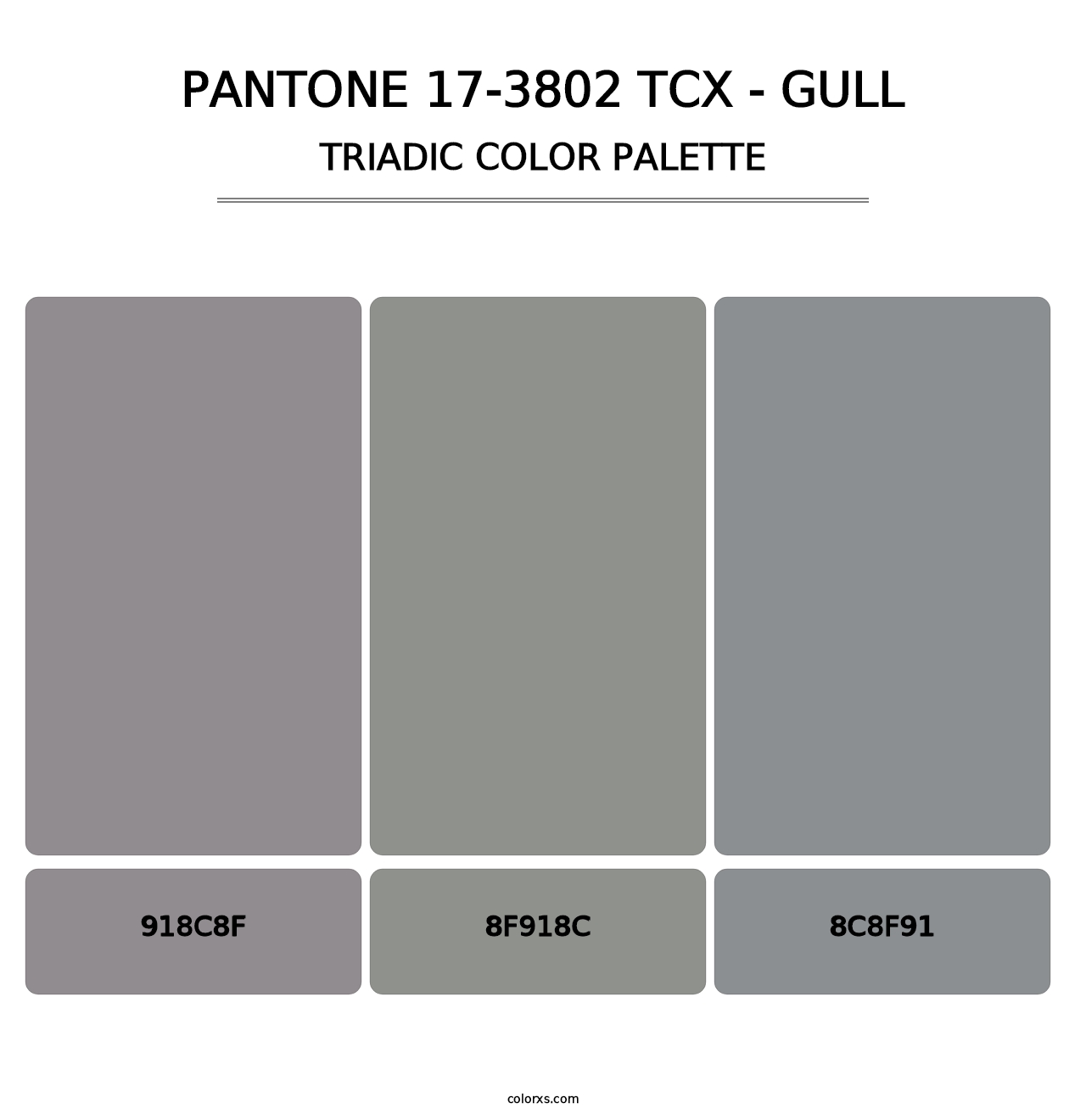 PANTONE 17-3802 TCX - Gull - Triadic Color Palette