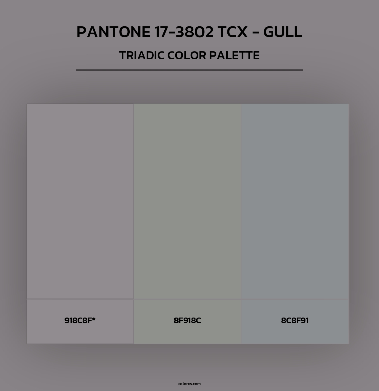 PANTONE 17-3802 TCX - Gull - Triadic Color Palette