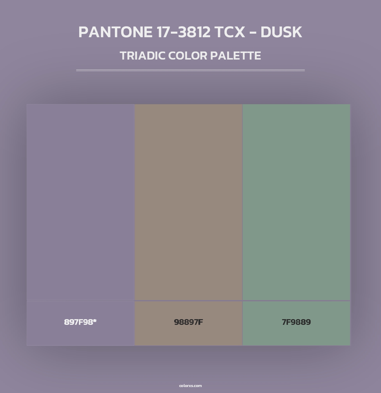 PANTONE 17-3812 TCX - Dusk - Triadic Color Palette
