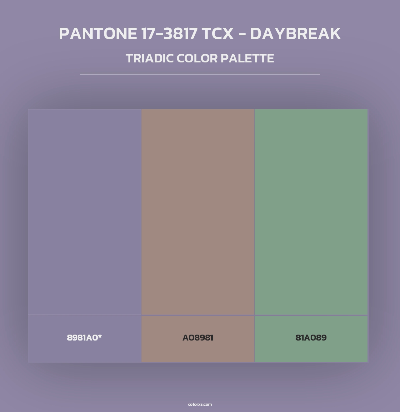 PANTONE 17-3817 TCX - Daybreak - Triadic Color Palette
