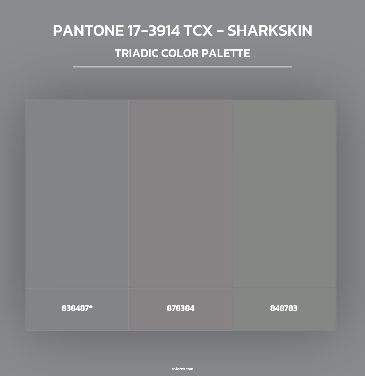 PANTONE 17-3914 TCX - Sharkskin - Triadic Color Palette