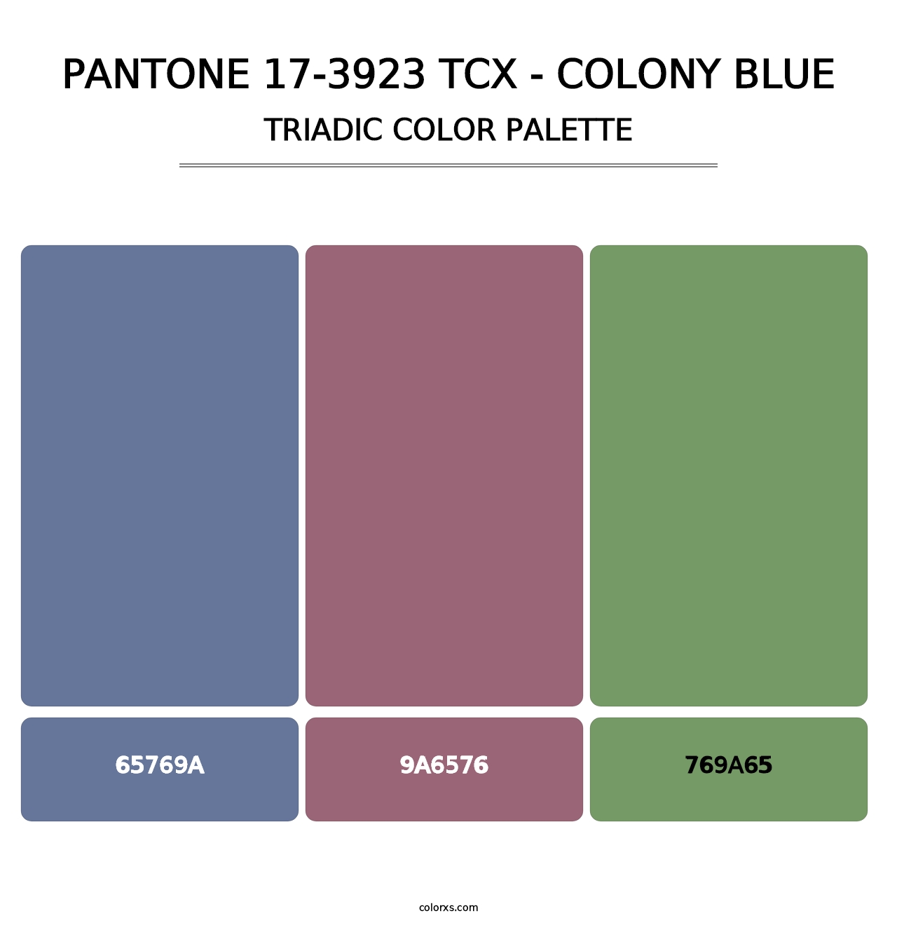 PANTONE 17-3923 TCX - Colony Blue - Triadic Color Palette