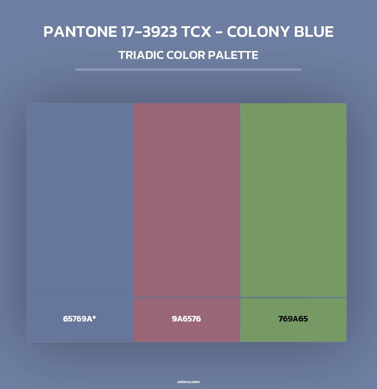 PANTONE 17-3923 TCX - Colony Blue - Triadic Color Palette