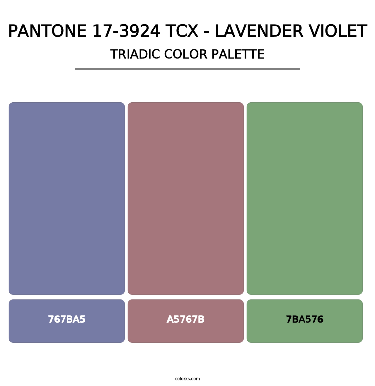 PANTONE 17-3924 TCX - Lavender Violet - Triadic Color Palette