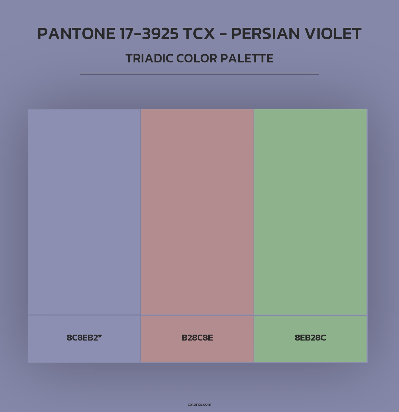 PANTONE 17-3925 TCX - Persian Violet - Triadic Color Palette