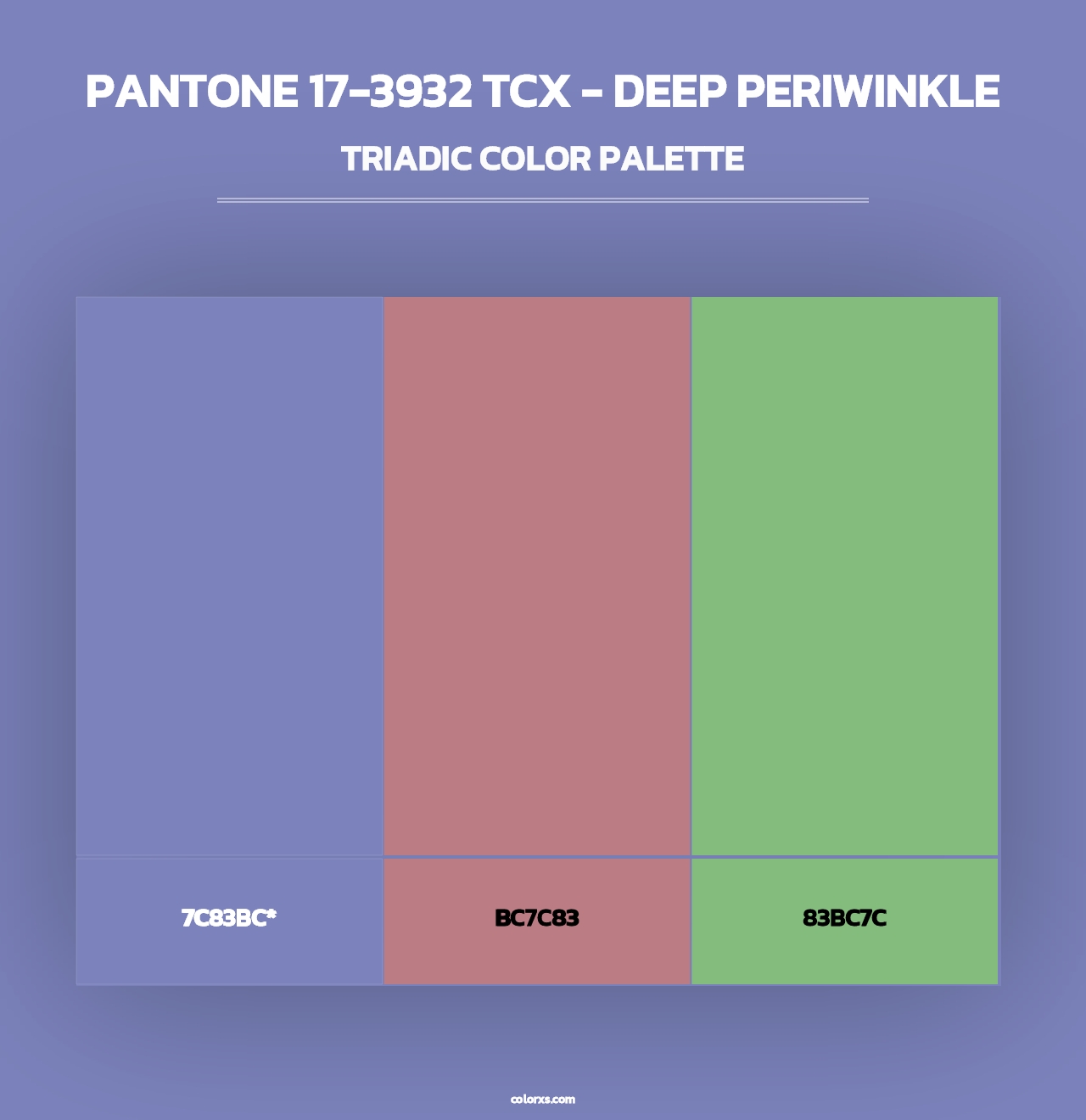 PANTONE 17-3932 TCX - Deep Periwinkle - Triadic Color Palette