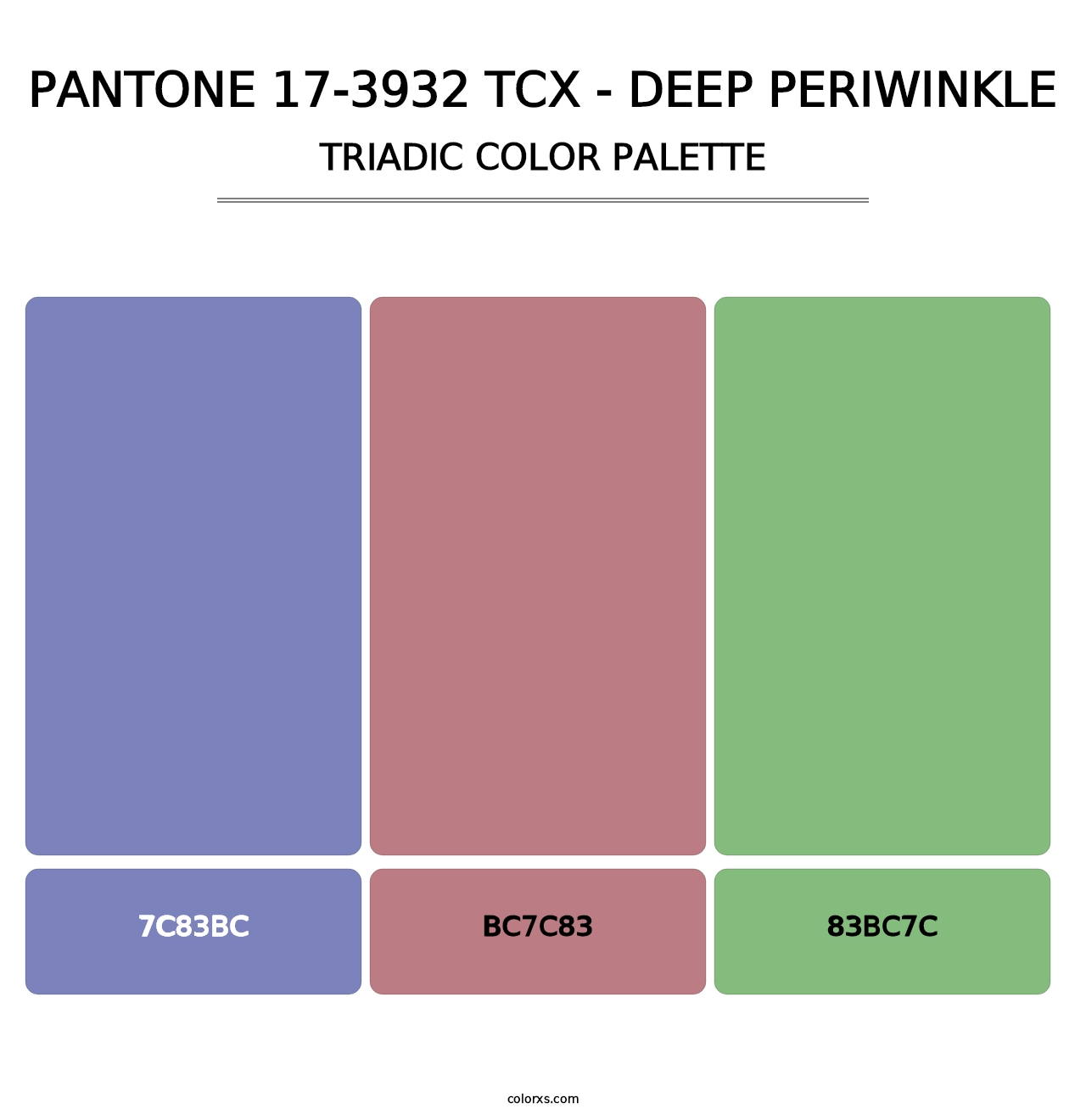 PANTONE 17-3932 TCX - Deep Periwinkle - Triadic Color Palette