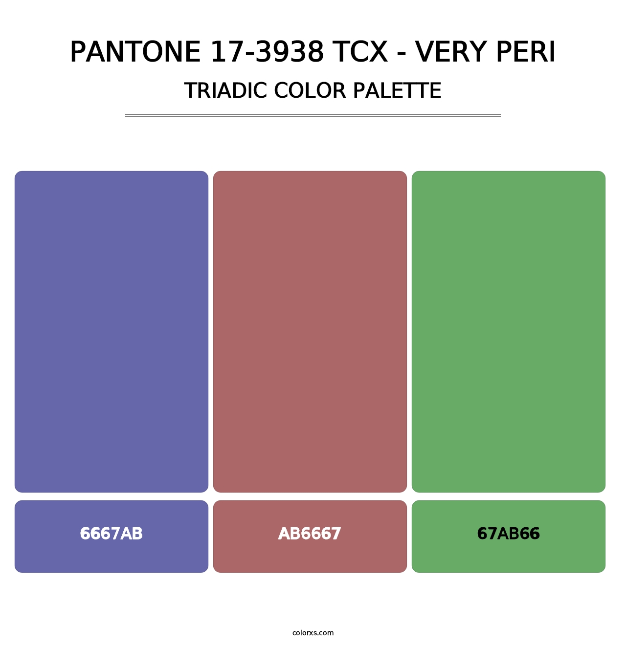 PANTONE 17-3938 TCX - Very Peri - Triadic Color Palette