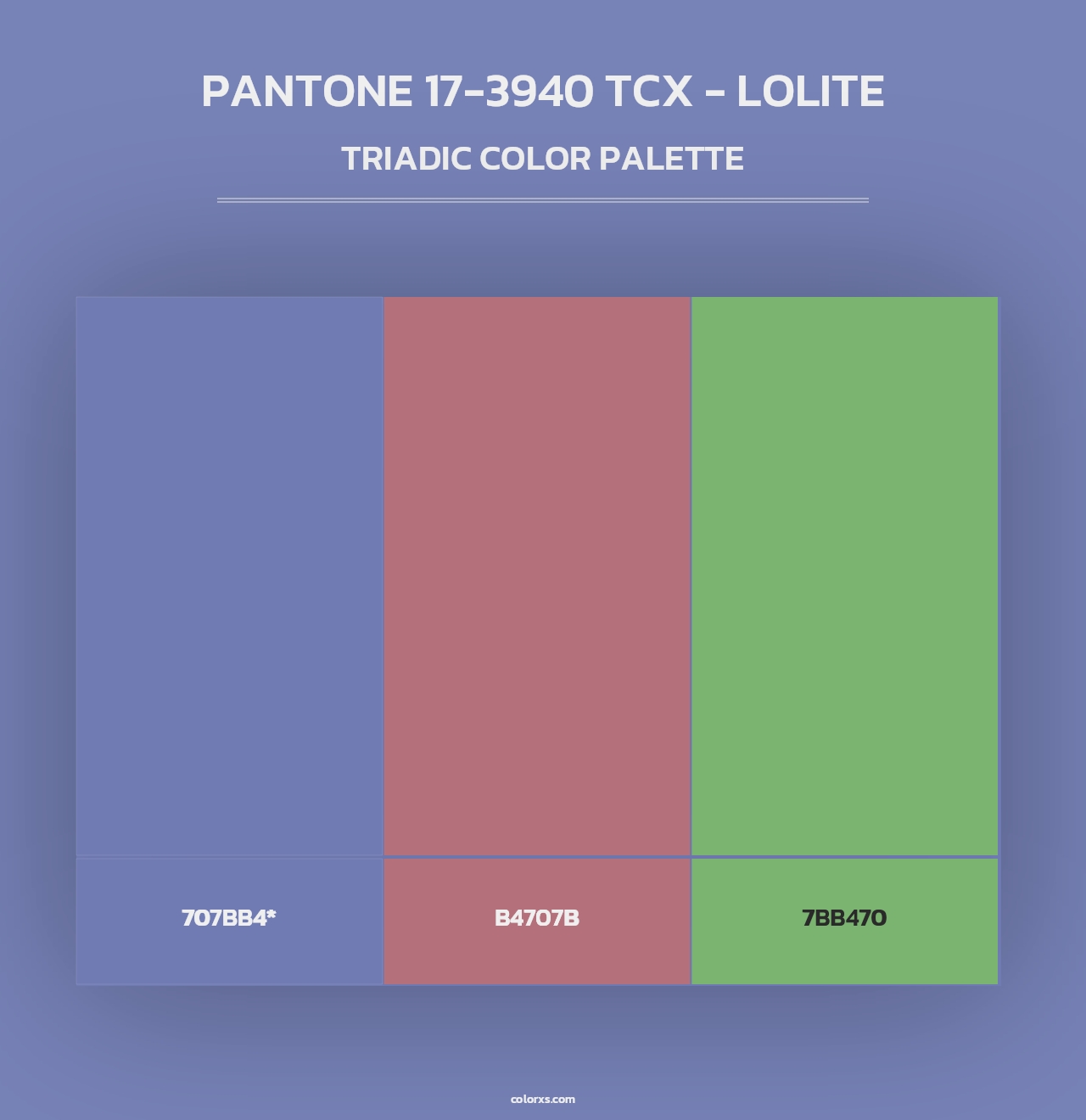 PANTONE 17-3940 TCX - lolite - Triadic Color Palette