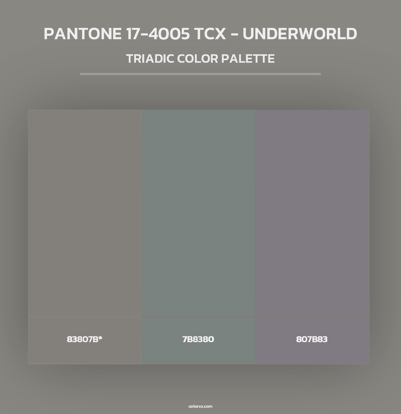 PANTONE 17-4005 TCX - Underworld - Triadic Color Palette