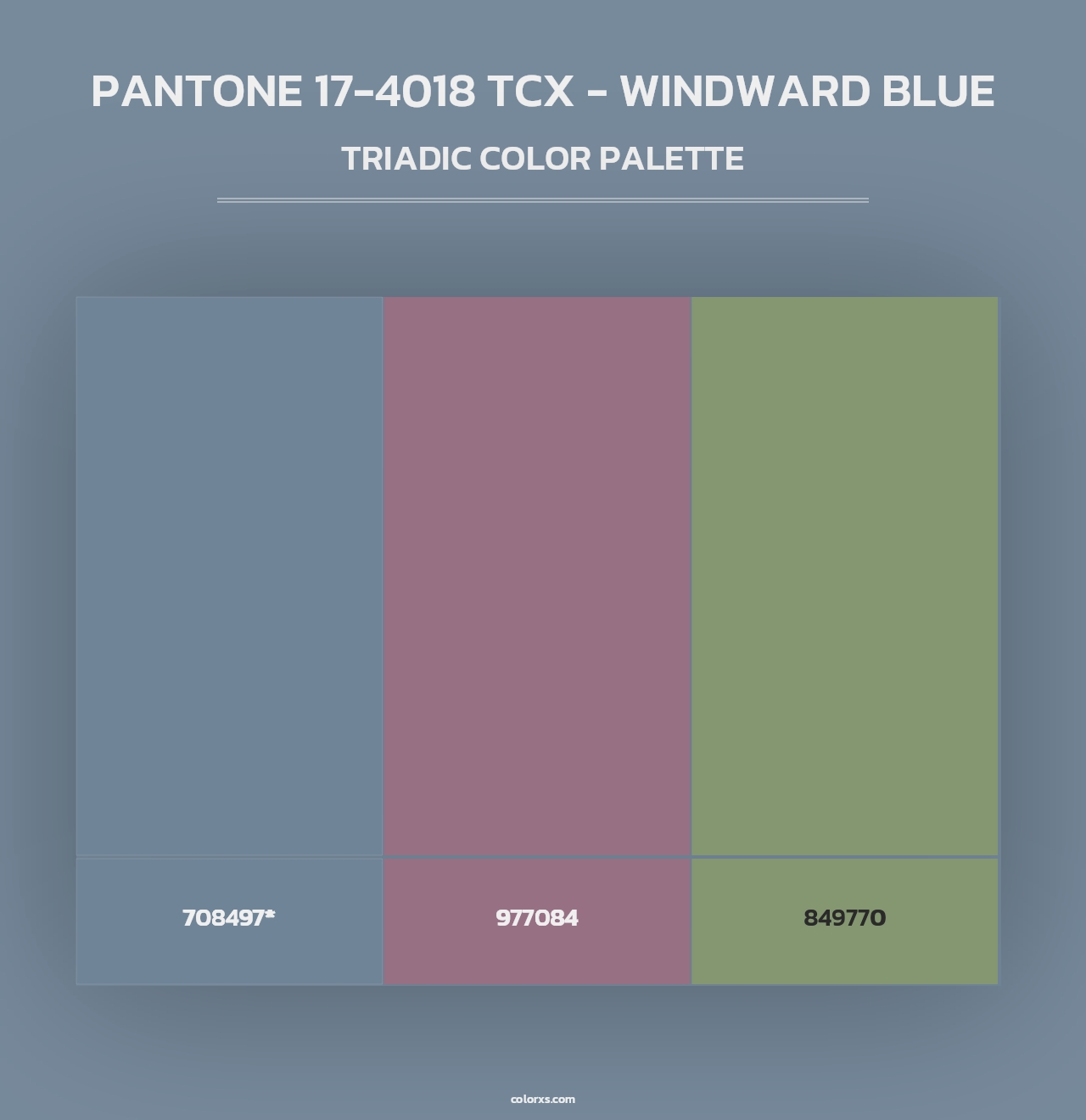 PANTONE 17-4018 TCX - Windward Blue - Triadic Color Palette