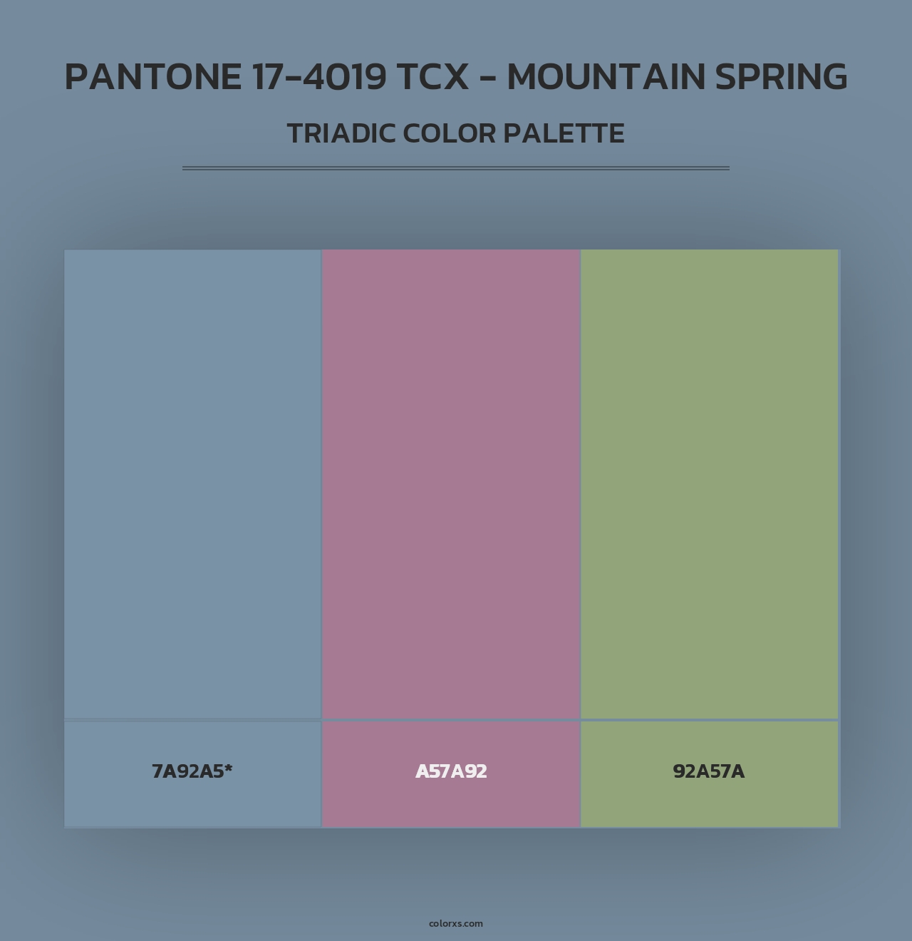 PANTONE 17-4019 TCX - Mountain Spring - Triadic Color Palette