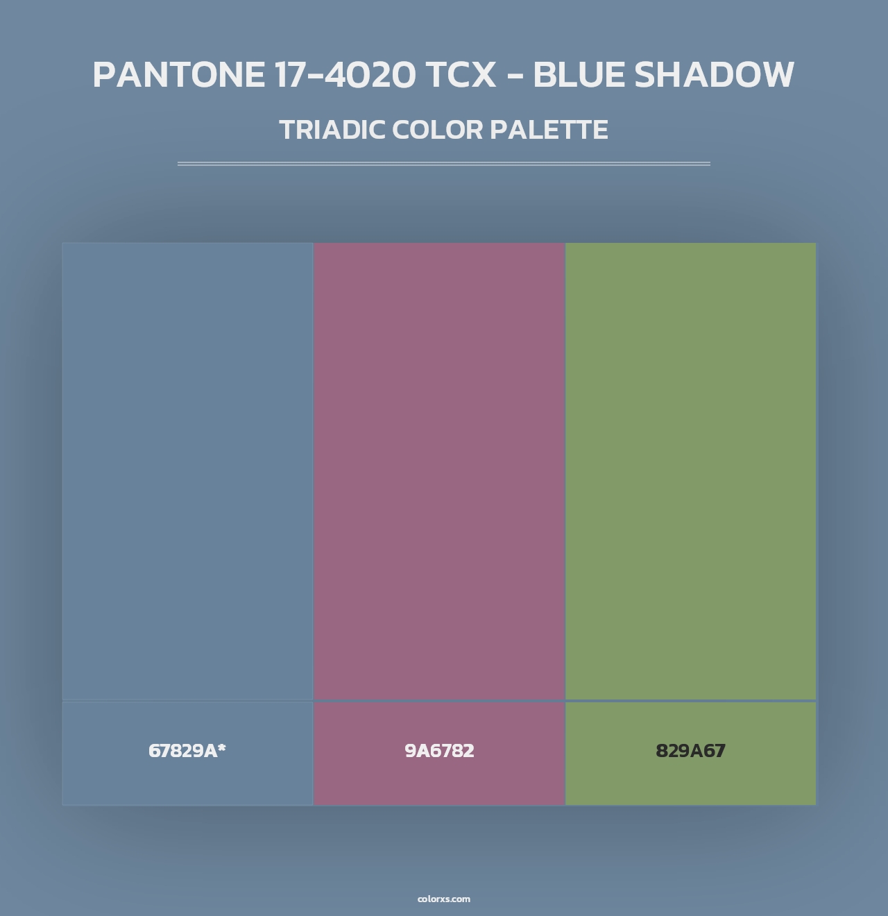 PANTONE 17-4020 TCX - Blue Shadow - Triadic Color Palette