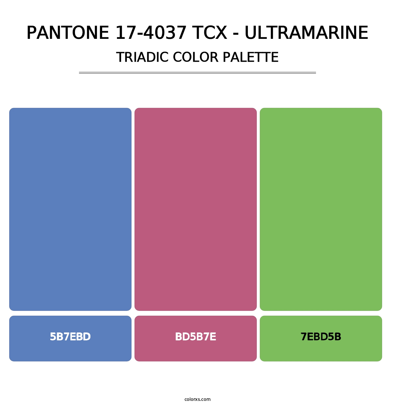 PANTONE 17-4037 TCX - Ultramarine - Triadic Color Palette