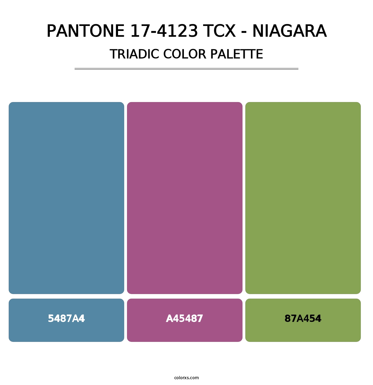 PANTONE 17-4123 TCX - Niagara - Triadic Color Palette
