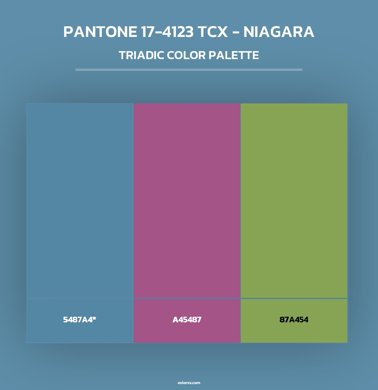 PANTONE 17-4123 TCX - Niagara - Triadic Color Palette