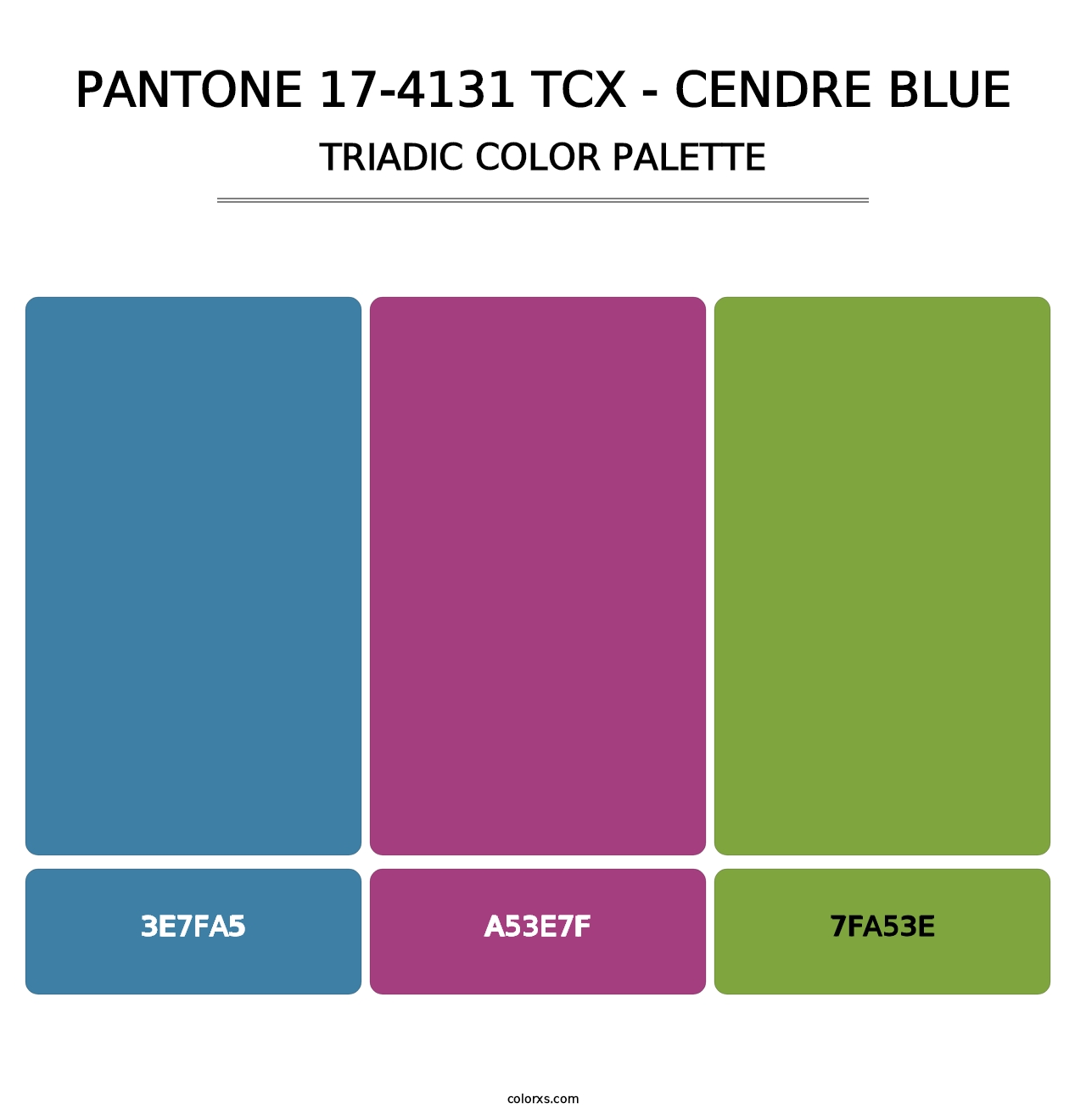 PANTONE 17-4131 TCX - Cendre Blue - Triadic Color Palette