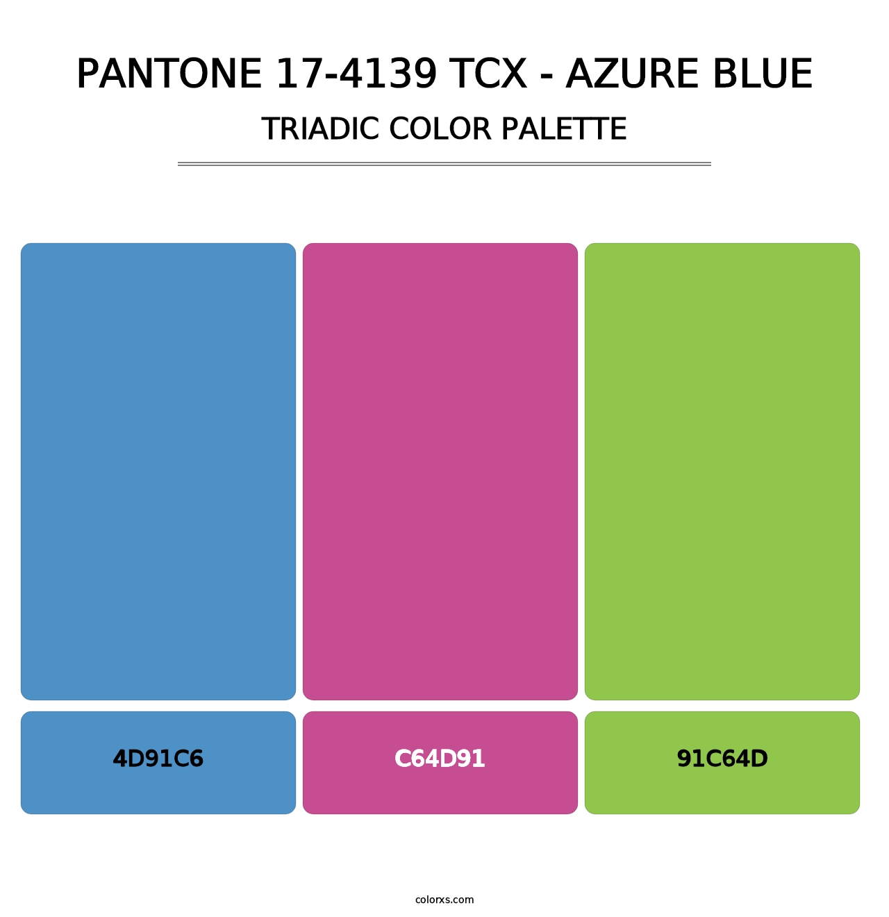 PANTONE 17-4139 TCX - Azure Blue - Triadic Color Palette