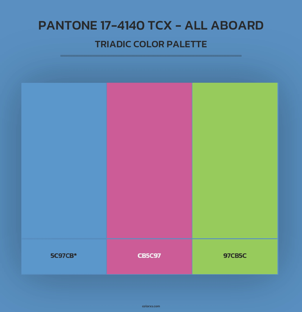 PANTONE 17-4140 TCX - All Aboard - Triadic Color Palette