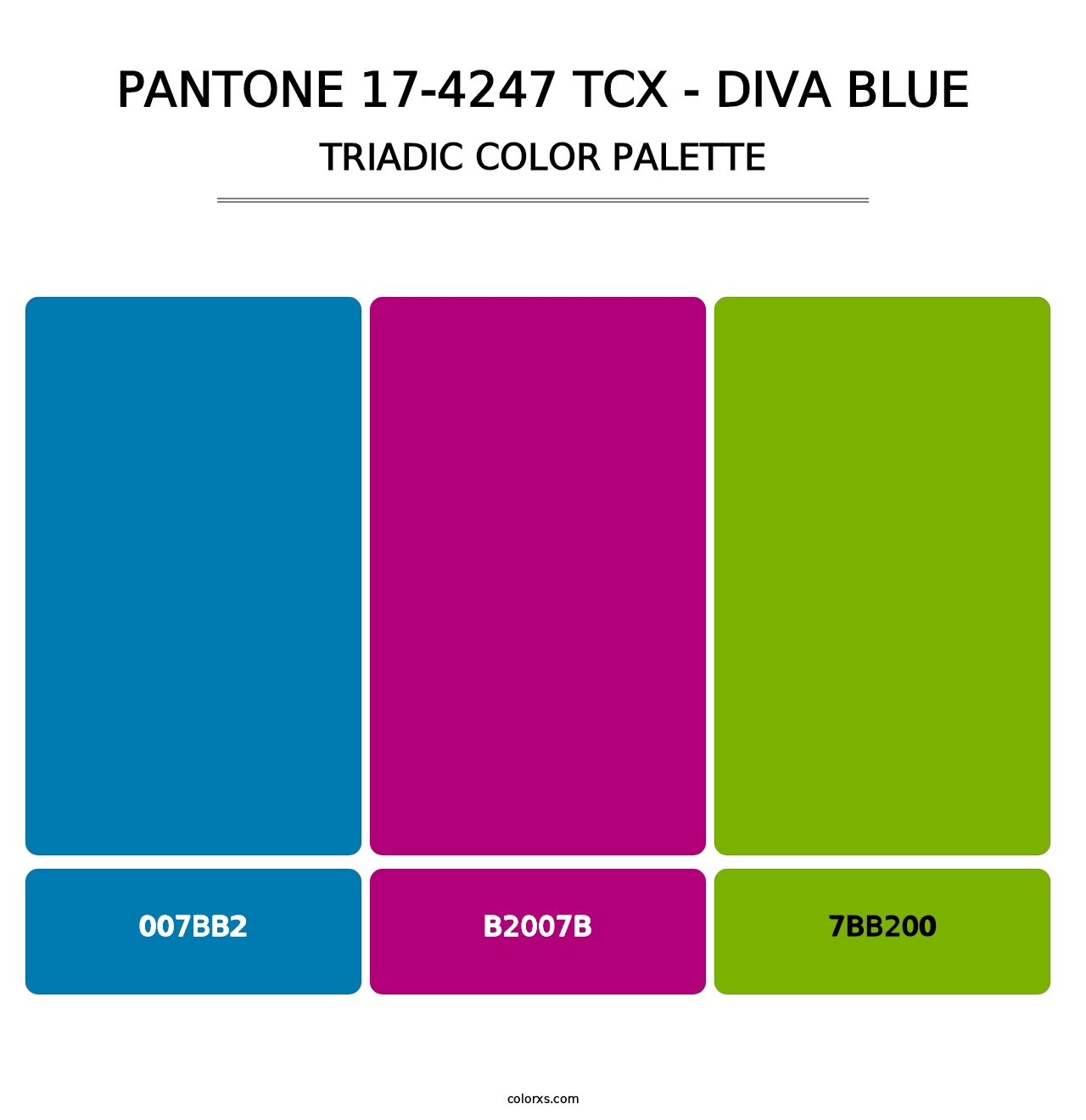 PANTONE 17-4247 TCX - Diva Blue - Triadic Color Palette