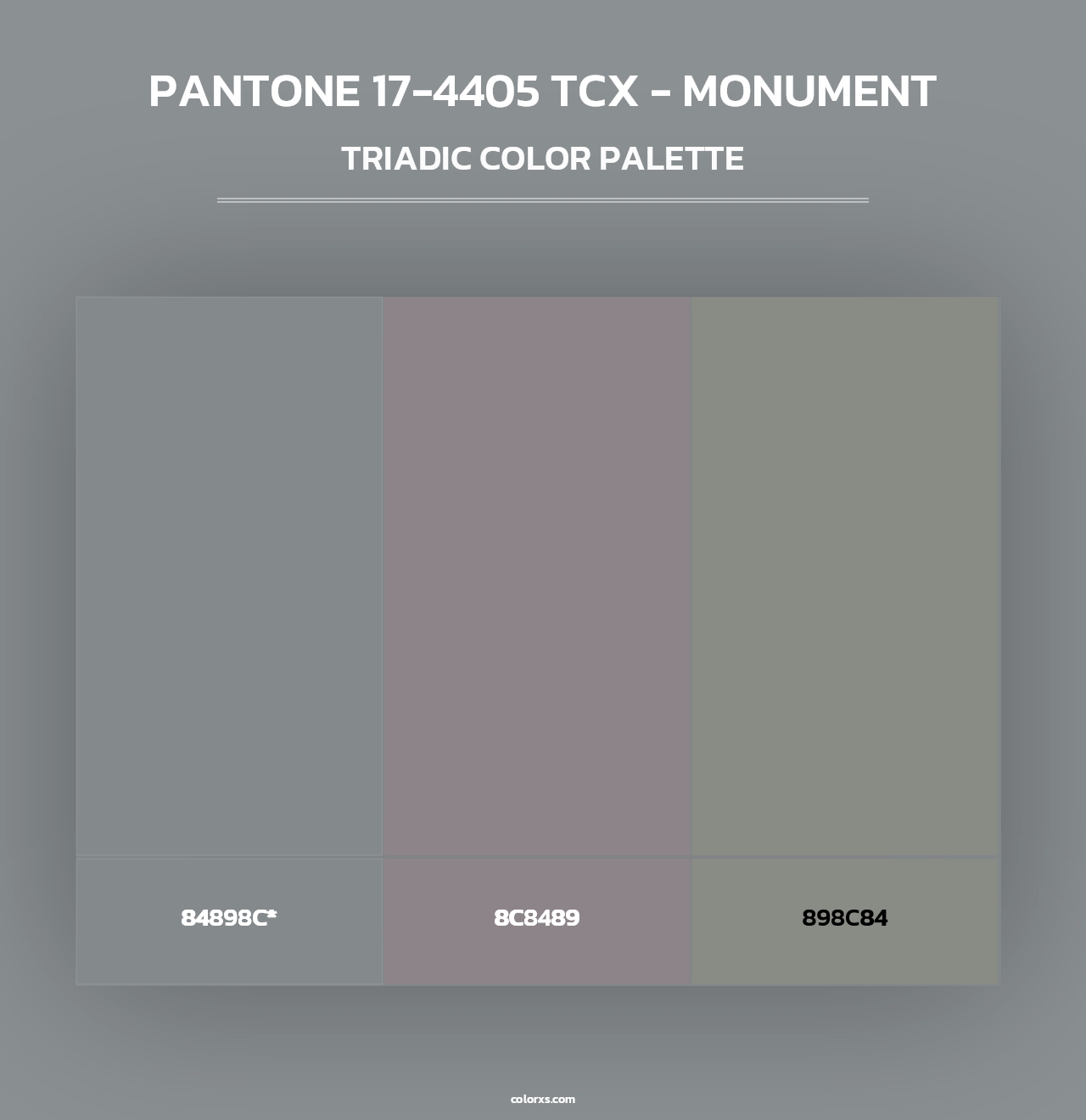 PANTONE 17-4405 TCX - Monument - Triadic Color Palette