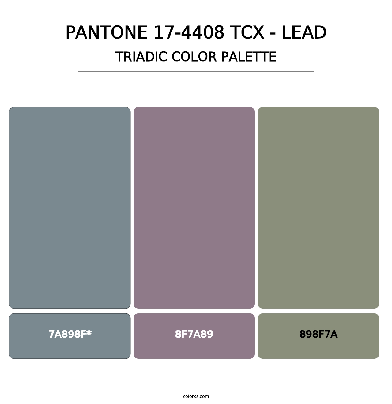 PANTONE 17-4408 TCX - Lead - Triadic Color Palette