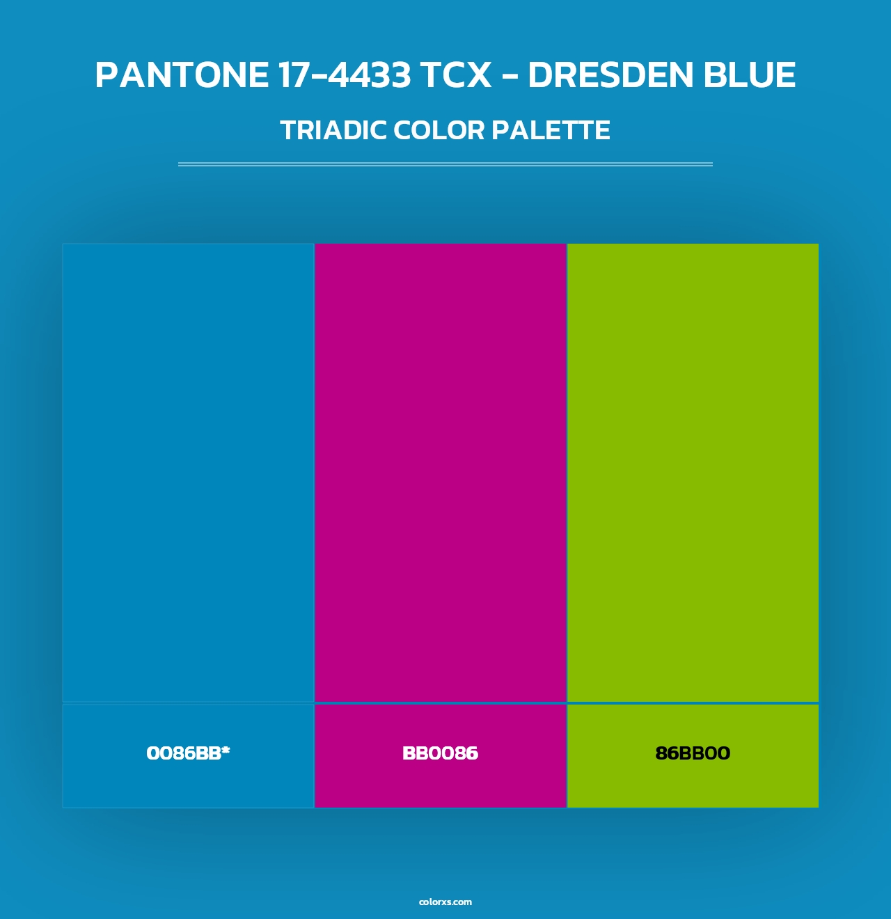 PANTONE 17-4433 TCX - Dresden Blue - Triadic Color Palette