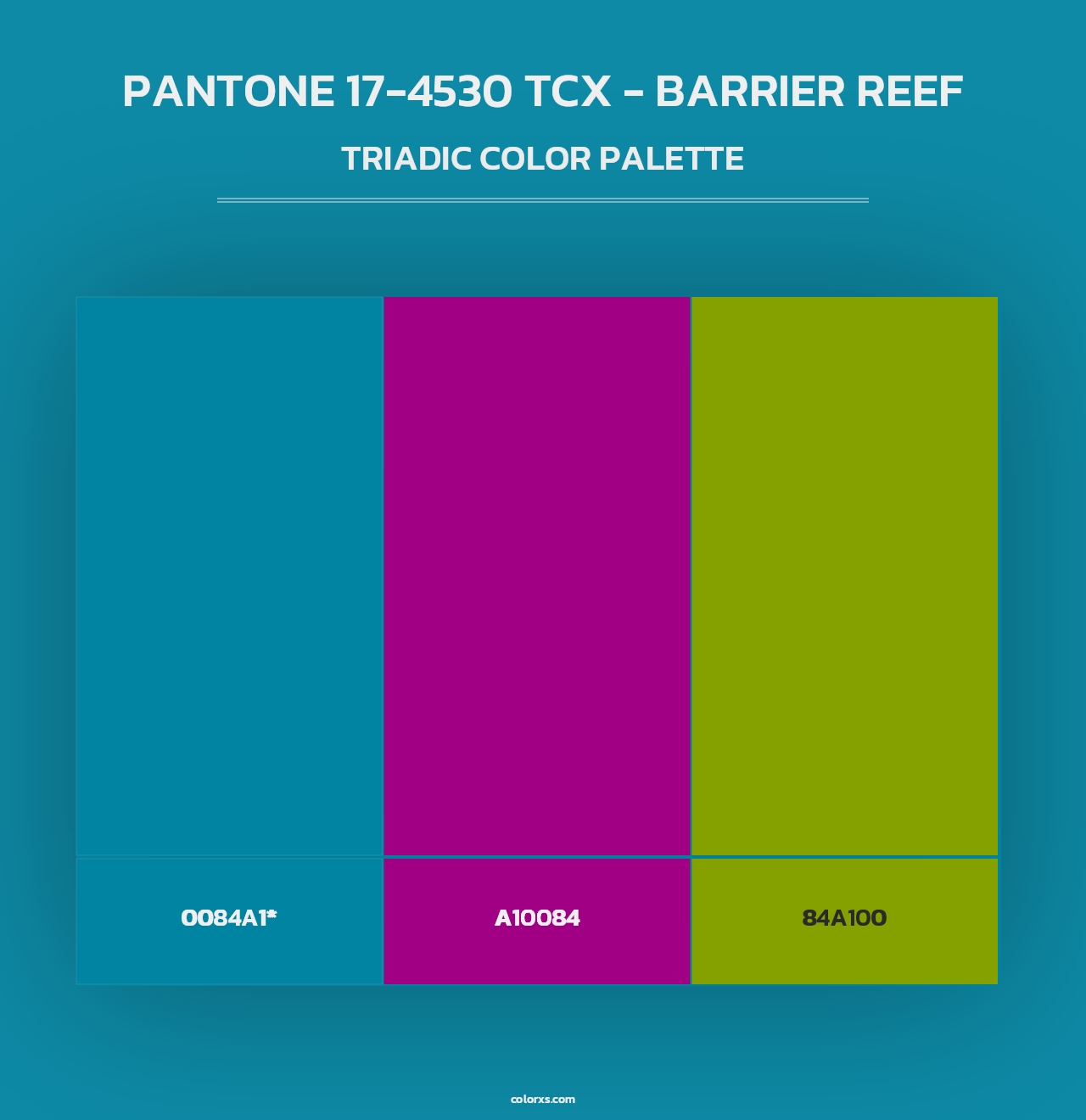PANTONE 17-4530 TCX - Barrier Reef - Triadic Color Palette