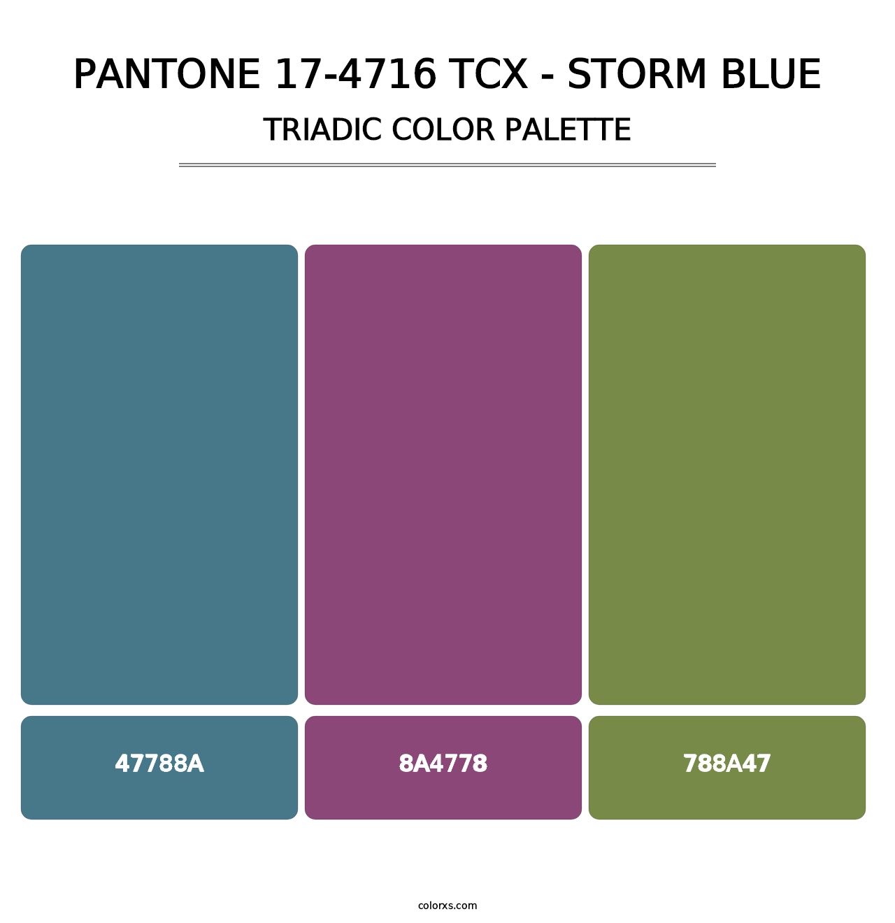 PANTONE 17-4716 TCX - Storm Blue - Triadic Color Palette