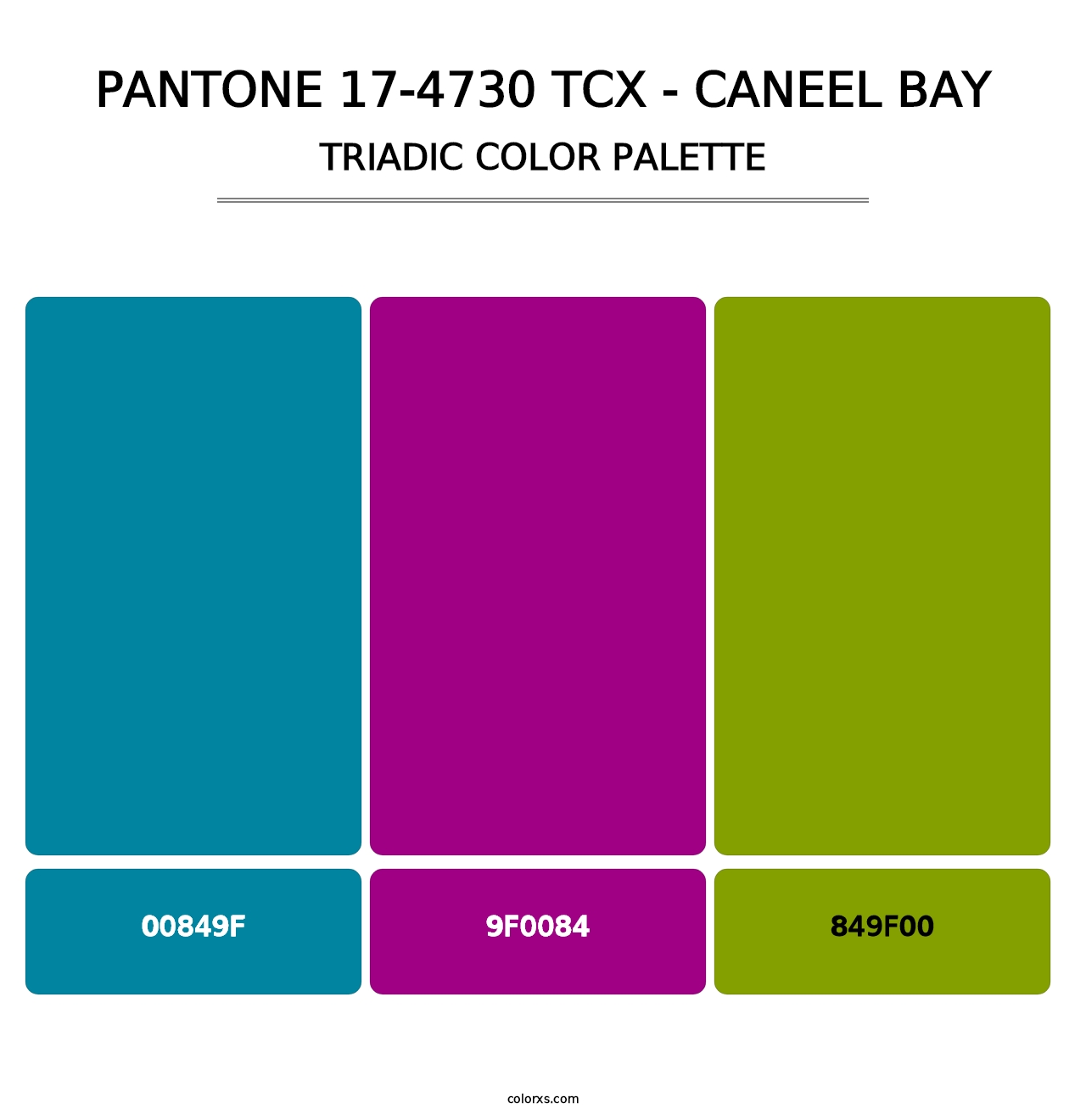 PANTONE 17-4730 TCX - Caneel Bay - Triadic Color Palette